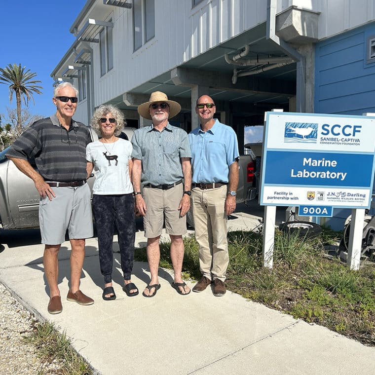 From left: John McCabe, Annie and Bill Vanderbilt, and SCCF CEO James Evans