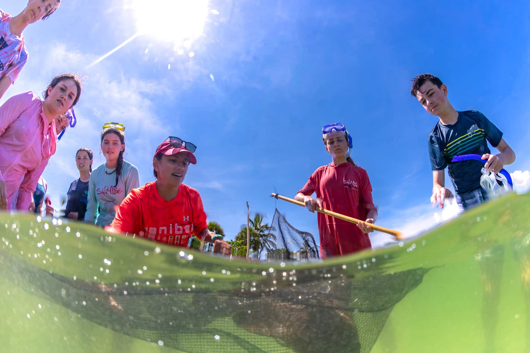 Sanibel Sea School campers seine netting