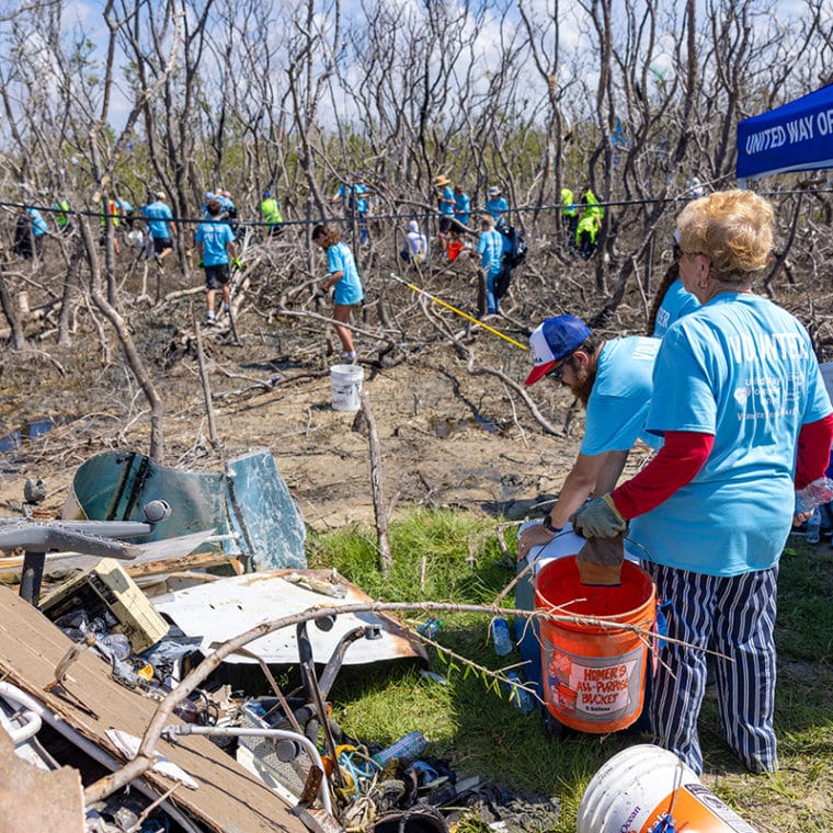United Way volunteers help cleanup preserve