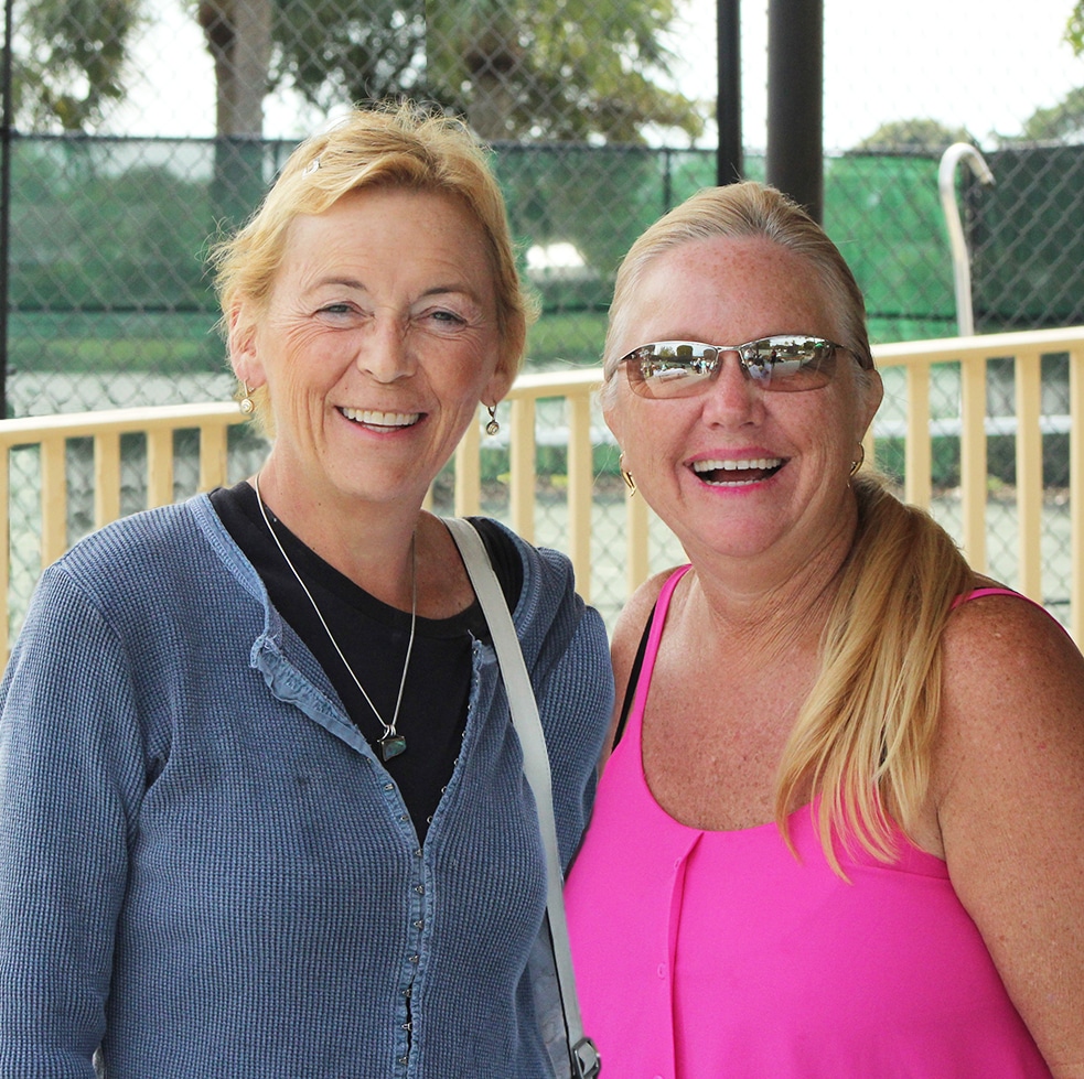 Major Sponsor Barbara Chappell with Tennis Tournament Chair Lisa Cochrane.