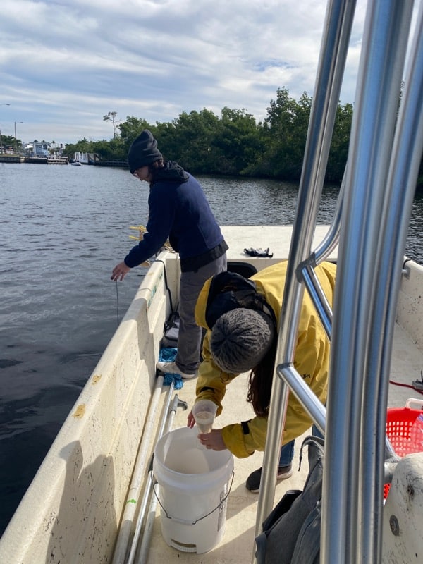 water quality sampling near chiquita lock