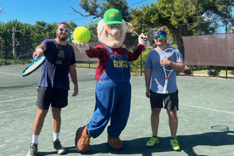 sccf tennis tournament grampy's charities mascot