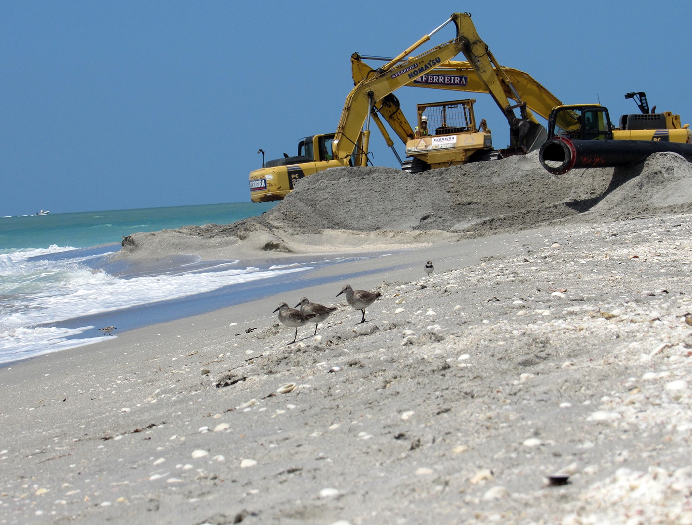 red knots in front of construction