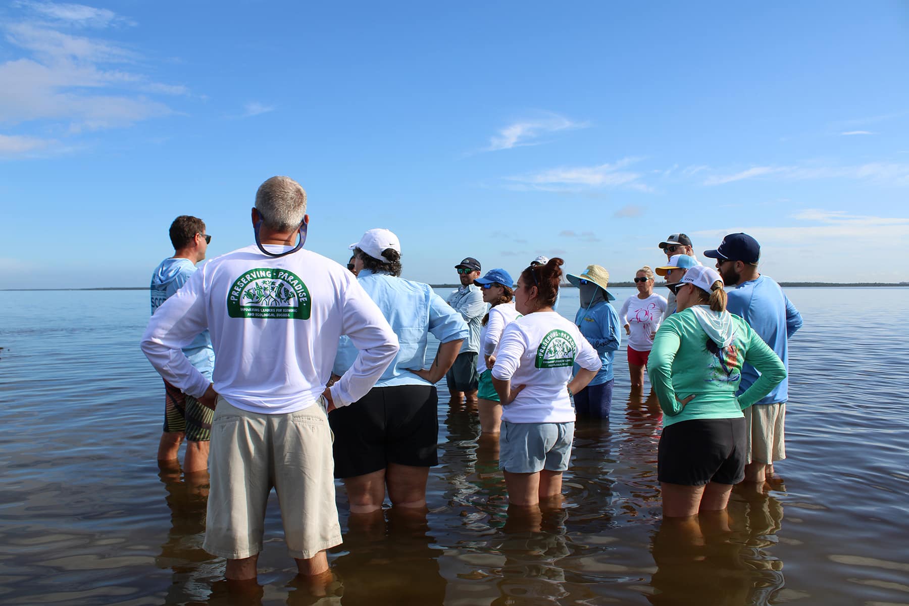 group of people in water