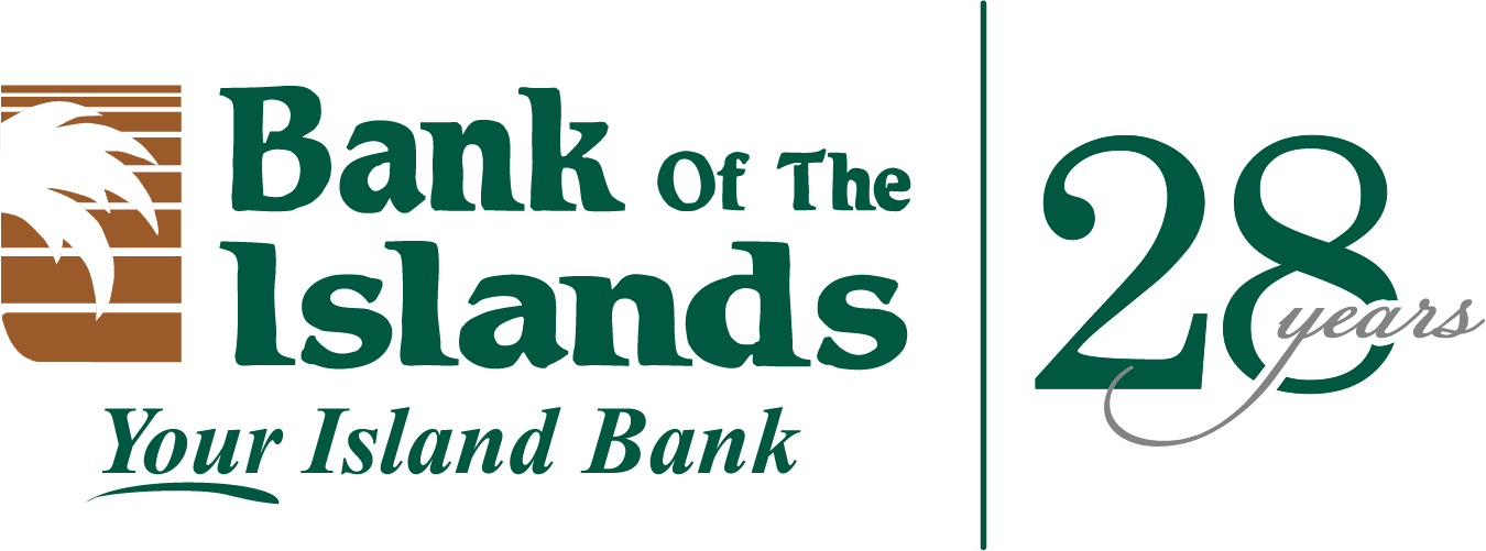 bank of the islands 28 year logo