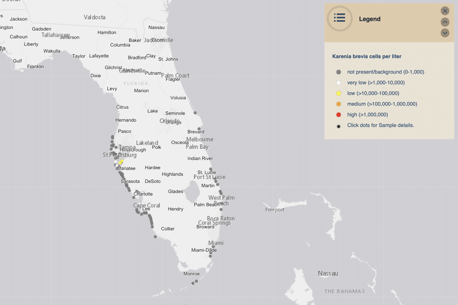 Red Tide Map 2.25.25