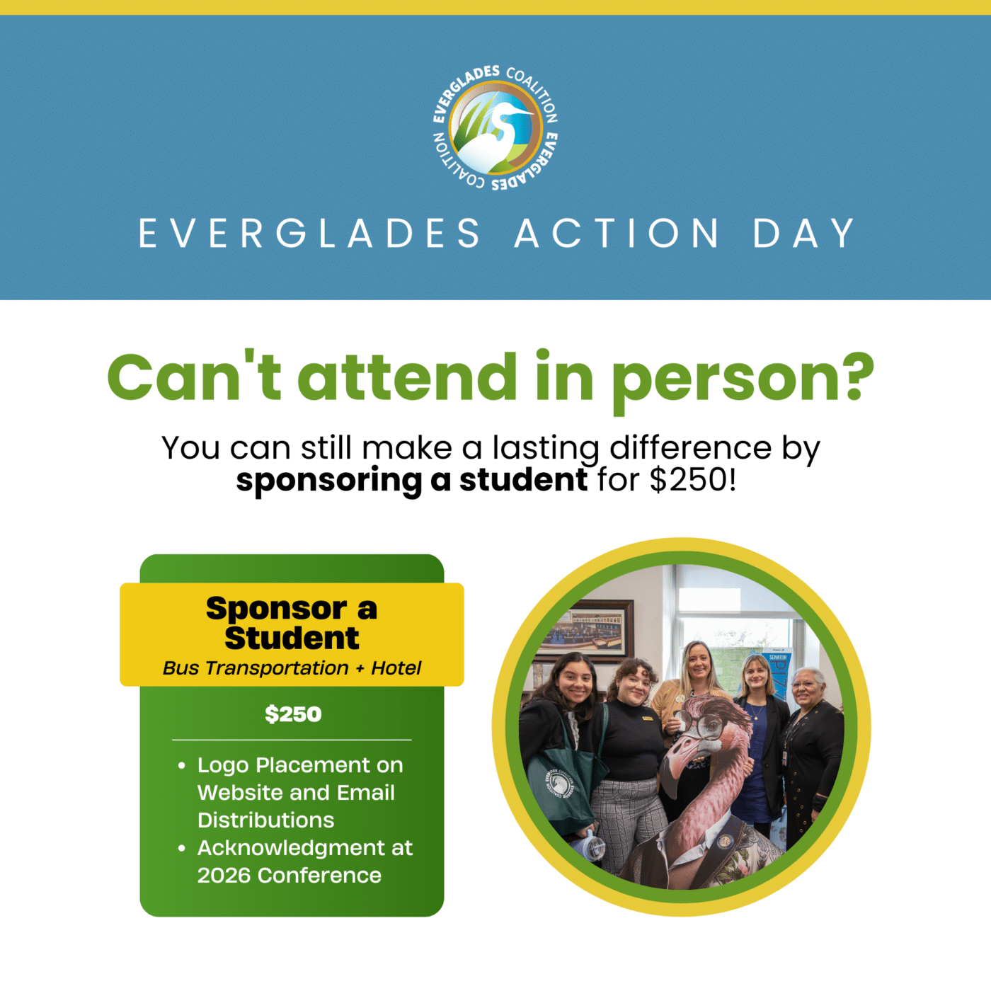 sponsor a student graphic everglades action day