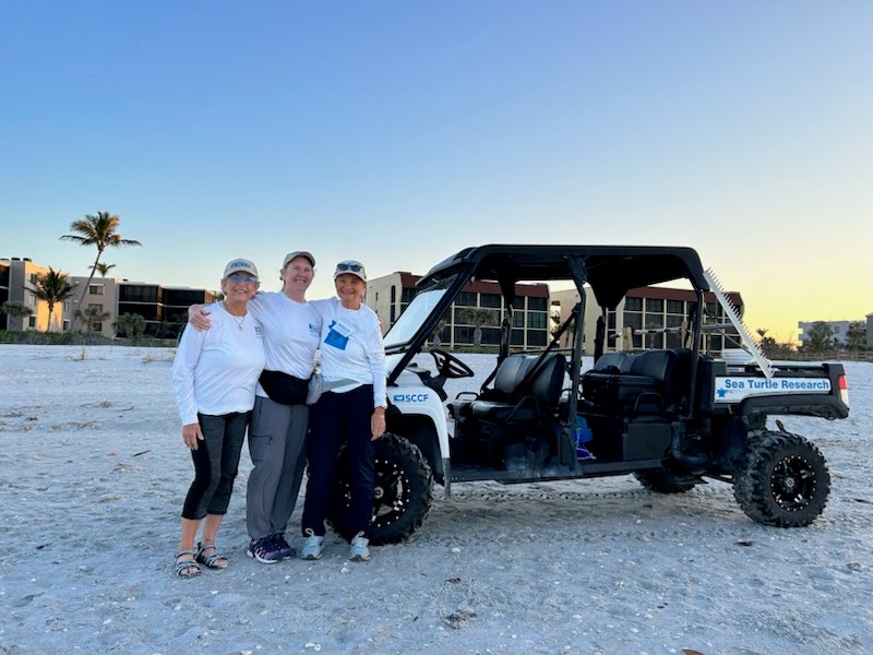 sea turtle volunteers on beach on first day of surveys