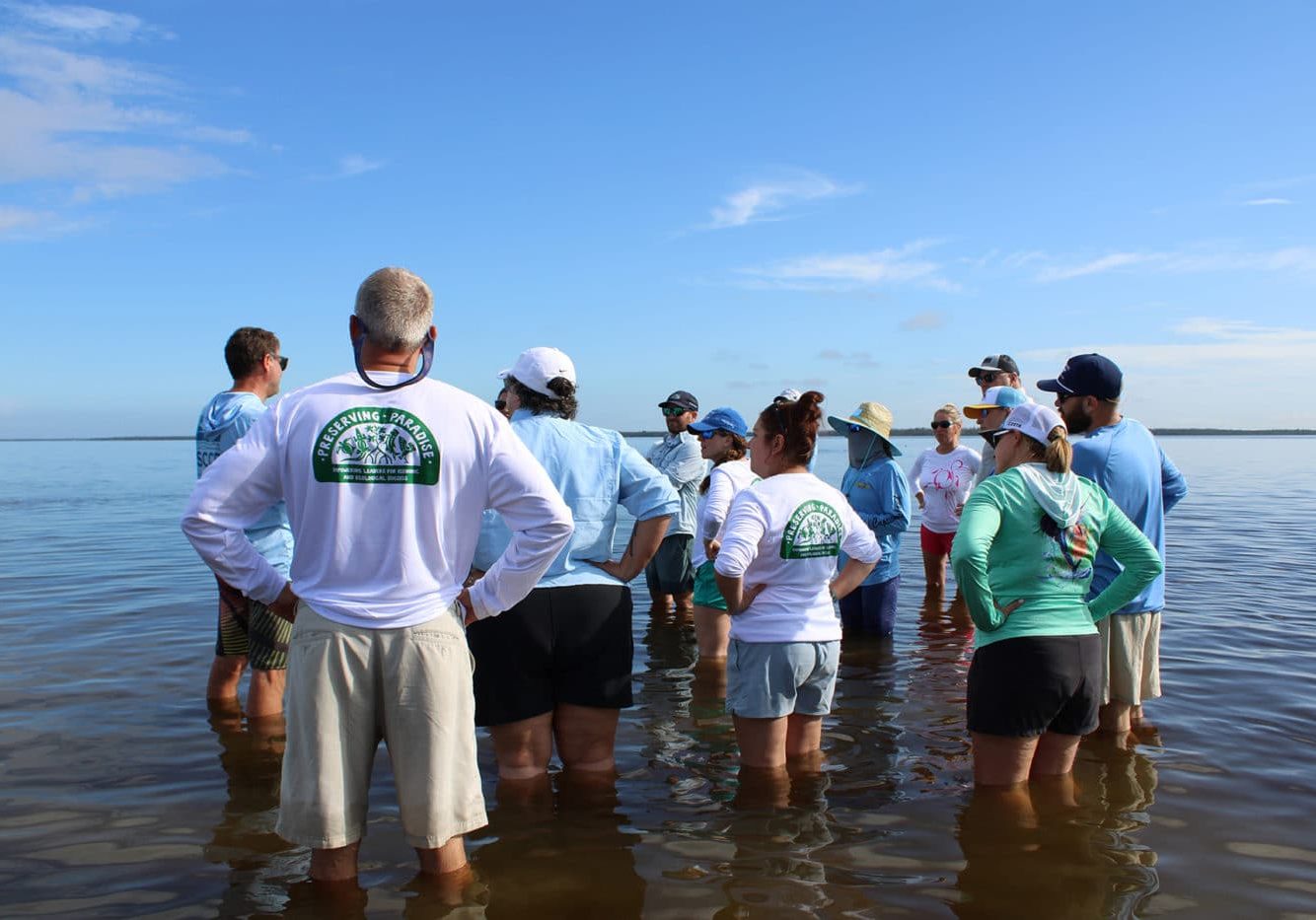 group of people in water