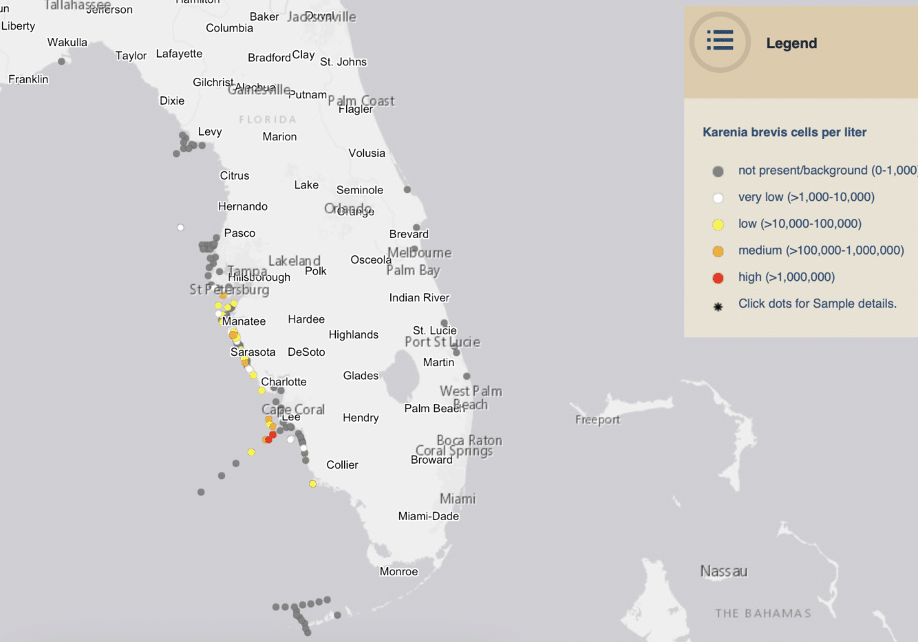 red tide current status map