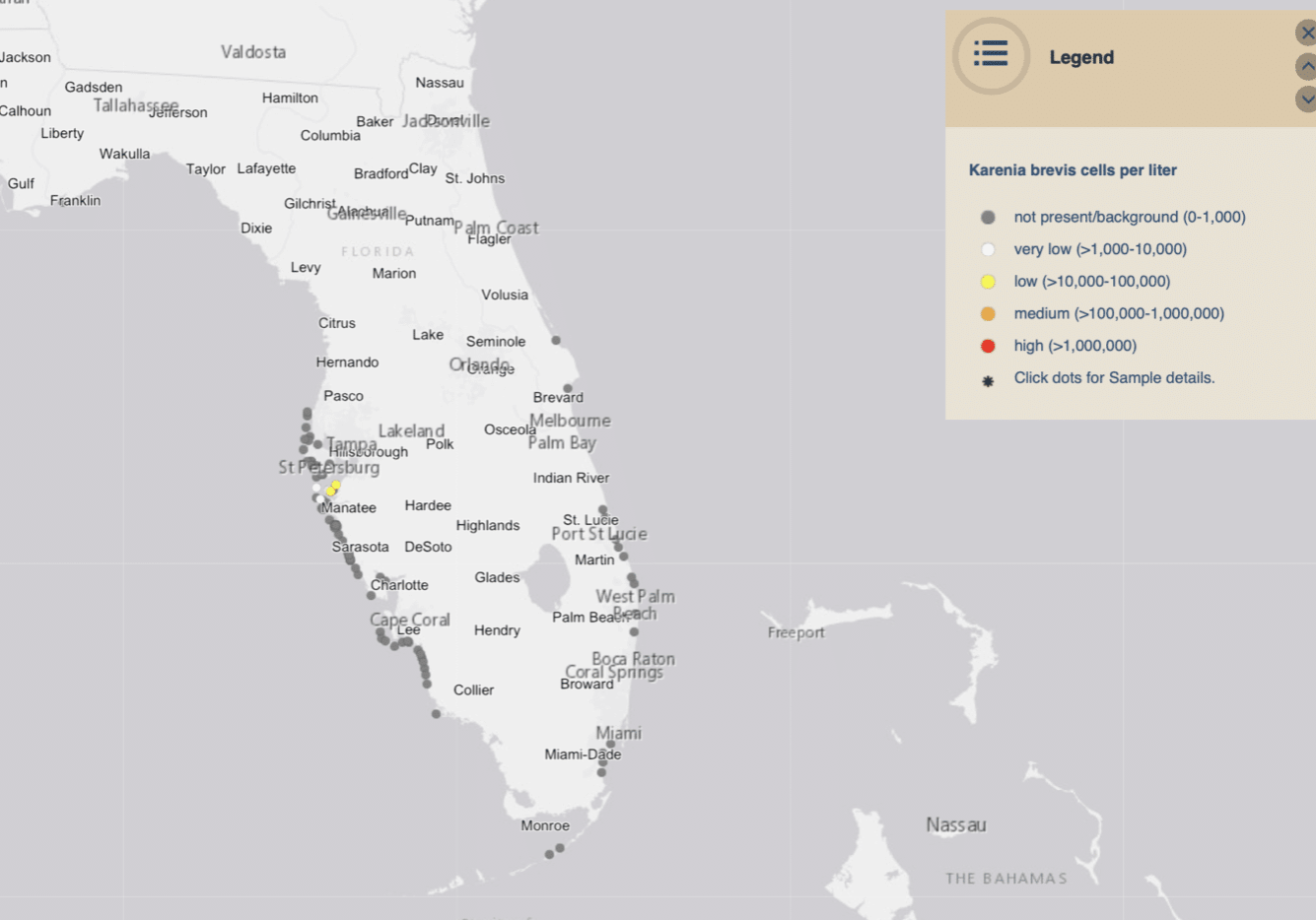Red Tide Map 2.25.25